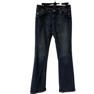 White House Black Market Blue Boot Cut Low Rise Flare Jeans Size 4